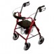 ROLLATOR 4 ROUES Aluminium - ROUGE