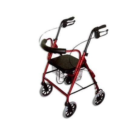 ROLLATOR 4 ROUES Aluminium - ROUGE